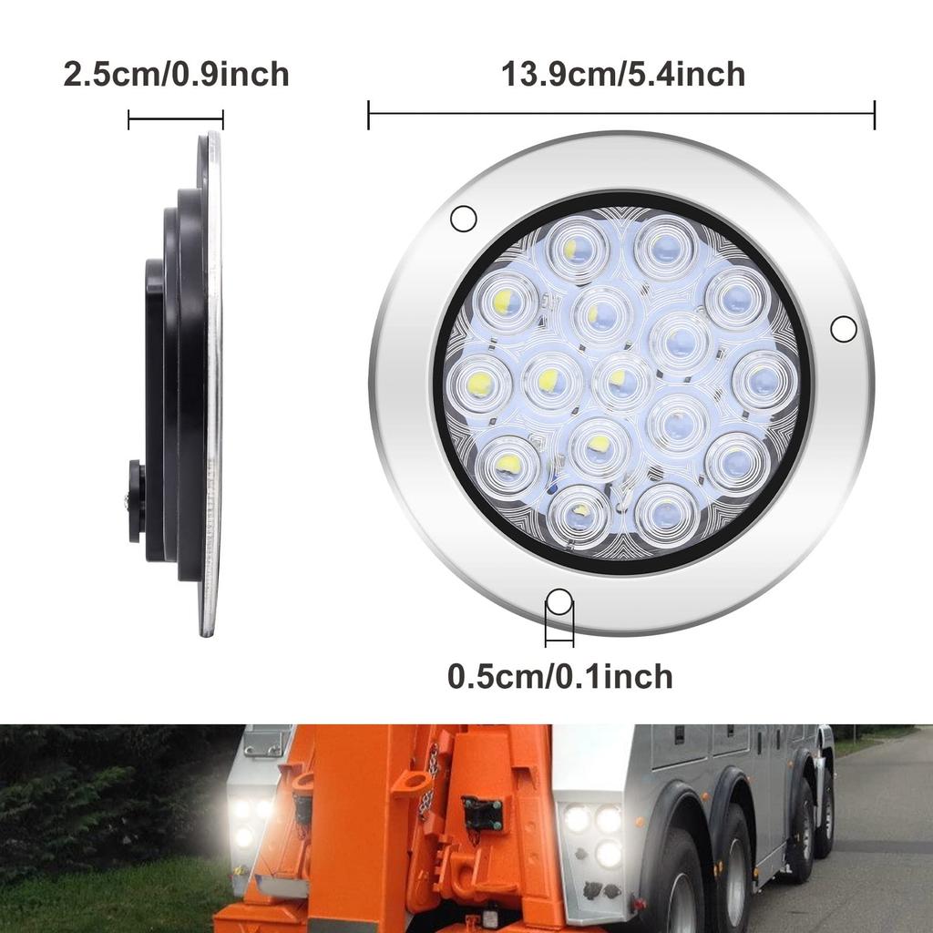 Aoling Truck Tail Lamp LED 24V Round Reverse Lamp Daylight for Trailers Trucks