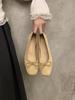 Inner Heightening Single Shoes Women's New Low-heeled Mary Jane Shoes Suede Red Soft-soled Grandma Shoes