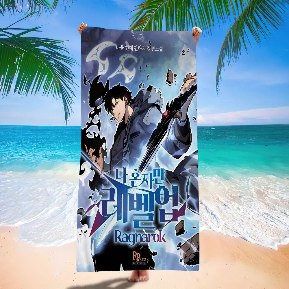 Anime Solo Leveling Microfiber Beach Towel Absorbent Quick Dry Soft Yoga Swimming Resort Mountain Climbing Towel