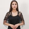 Polyester Lace Hollow Scarf Embroidery Mesh Scarves Elegant Tassel Triangle Shawl  Summer