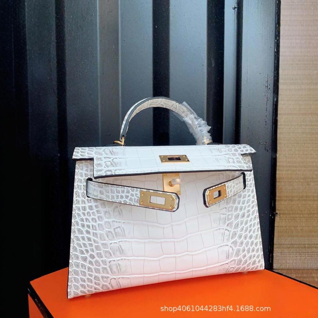 Bolsa de alta costura Himalaia segunda geração feminina couro com padrão de crocodilo bolsa de mensageiro portátil mini