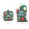 2 Stück/Set Polyester Weihnachten Halloween Ofenhandschuh Verbrühschutz Mikrowellen-Isolierpad Küchenwerkzeug