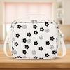 Corduroy Insulated Lunch Bags Large Picnic Food Pouch Floral Printed Insulation Lunch Box for Picnic  Work Travel