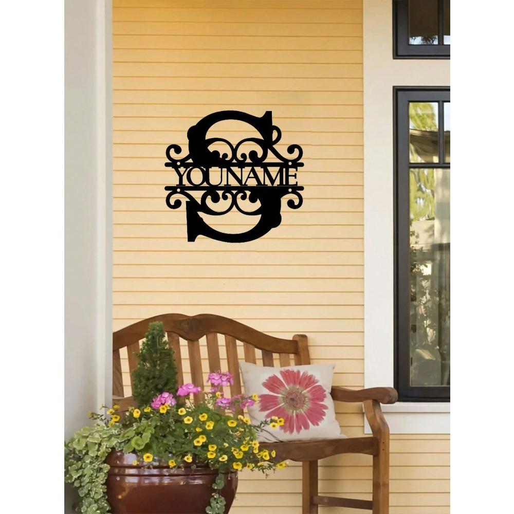Custom Iron Art Wall Decor, Personalized Metal Logo Sign for Home Garden Bar, Modern Abstract Letter Ornament, Unique Gift Idea