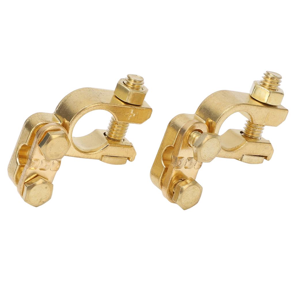 2pcs Car Battery Connector Brass Positive Negative Battery Terminal For RV ATV Boat