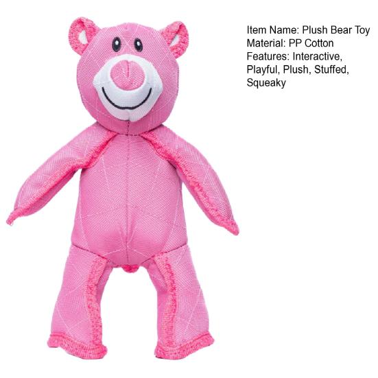 Indestructible Bear Dog Toy for Aggressive Chewers Plush Squeaky Bear Tough Chewer Toy for Large Breed Dogs