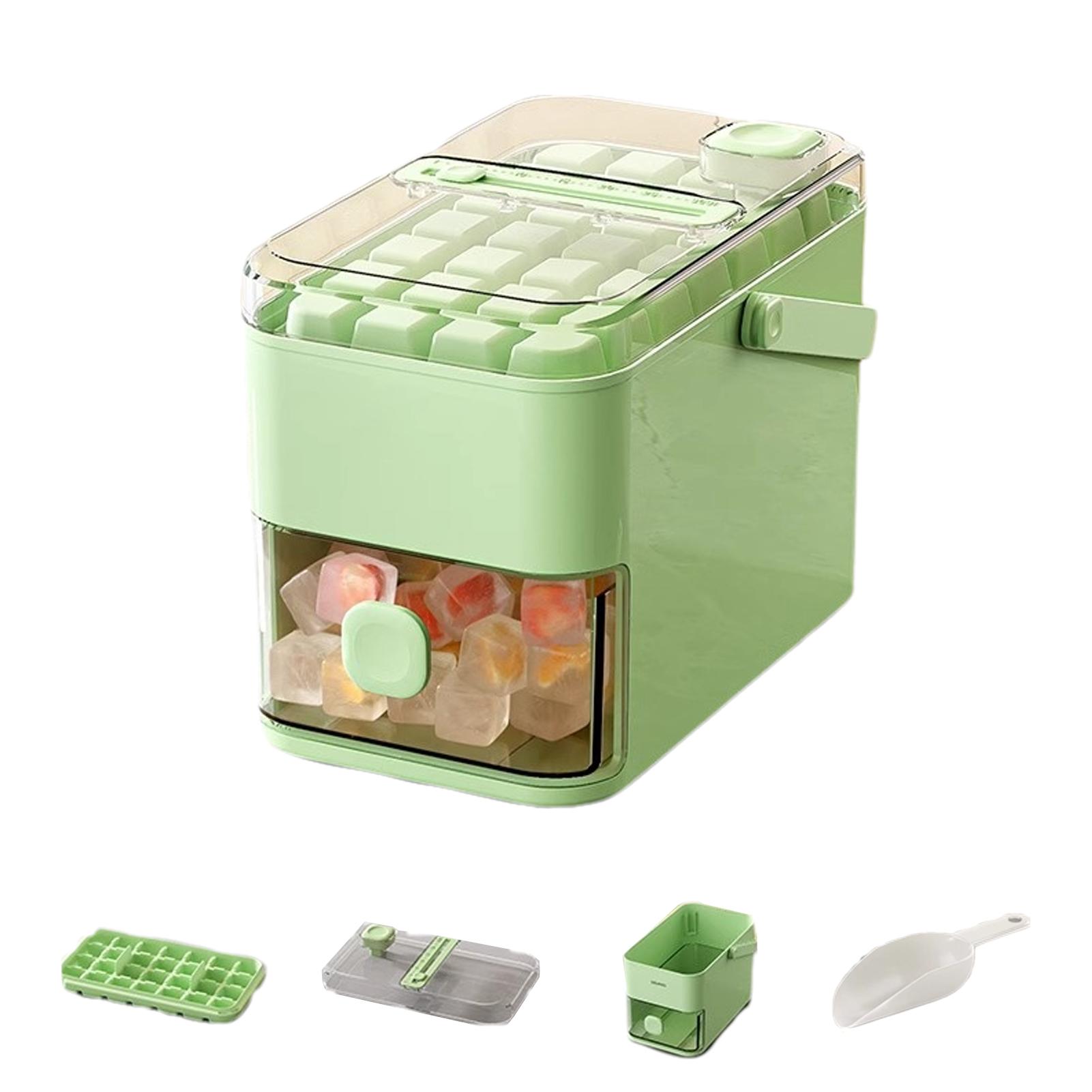 

28/56 Grids Home Refrigerator Silicone Press Ice Lattice Mold With Lid&Shovel Seal Food Container Ice Box Camping Kitchen Gadget