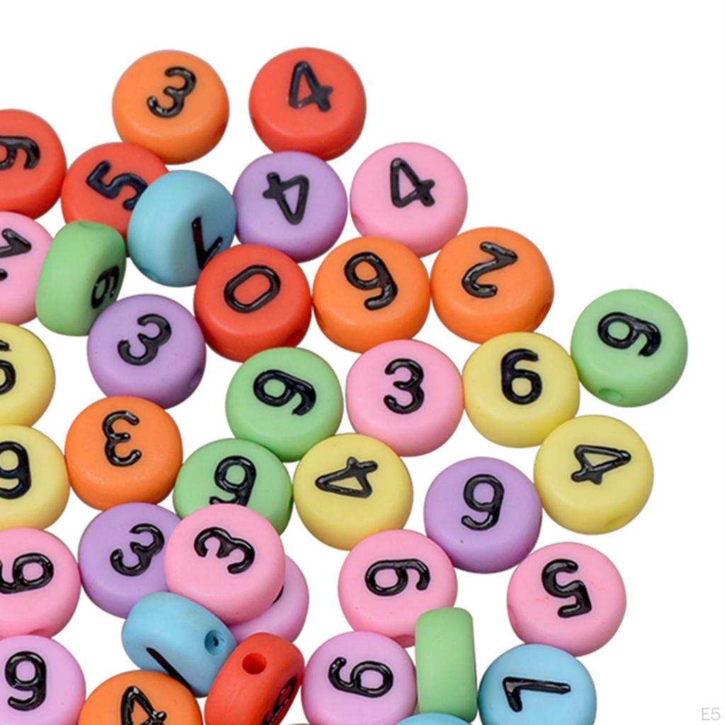 200 Pieces Acrylic Jewelry Beads 1.5 Mm Hole Loose Beads, Alphabetic Number Bead, for Key Chains