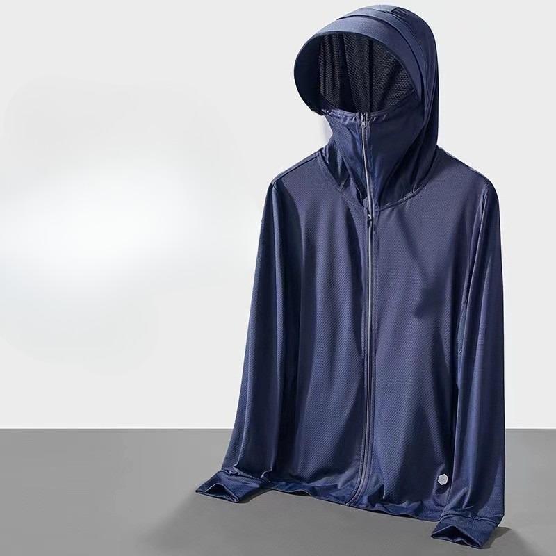 Sonnenschutzkleidung Herren Sommer Eis Seide Dünn Atmungsaktiv Lässige Jacke Anti-Ultraviolett Outdoor
