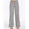 Women's Solid Color Lace-up Pocket Loose Casual Wide Leg Linen Pants Women