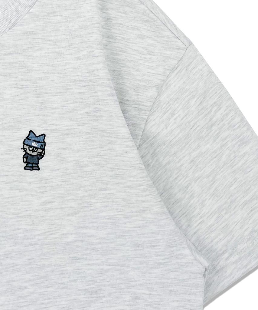 DISTN9NE Basic Small Embroidered Short Sleeve T-Shirt Lq7Tu437_Light Grey