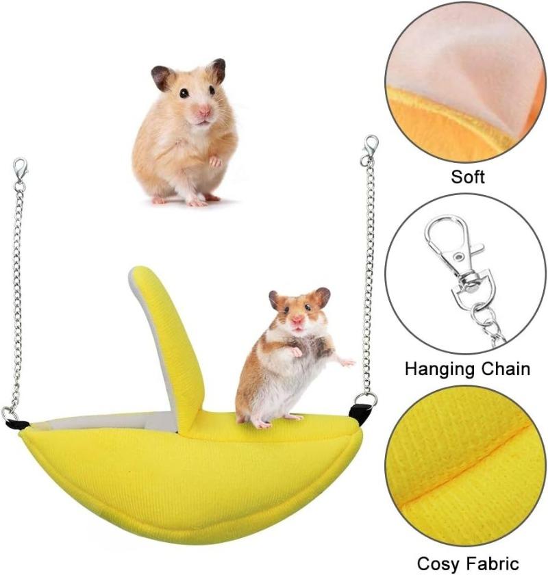 Hamster Hang House Hammock Banana Design Small Animal Cotton Cage Sleeping Nest for Small Pet Bed Small Hamster Toy Cage Swing