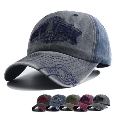 New Fashion Patchwork Baseball Hat For Women Men Vintage Letter Embroidery Sun Dad Hat Hip Hop Casual Snapback Duck Tongue Cap