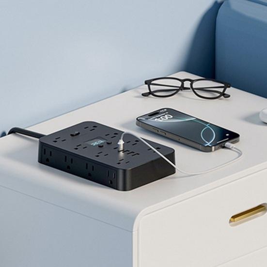 Powerful High Current Socket with Charger Multi-Slot Design 16 AC 3 USB 2 Type-C Fast Charging Socket Charger Combo