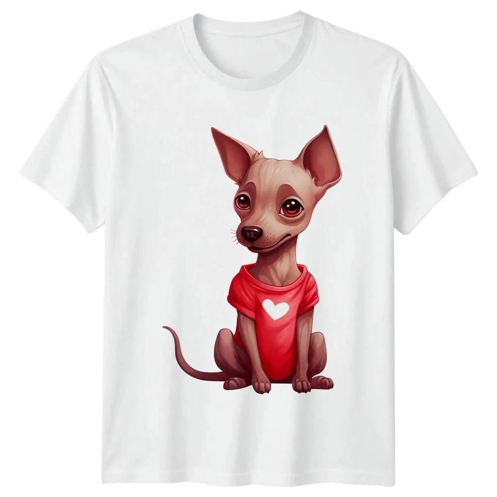Chihuahua Herz Hunde Tiere Herren T Shirt Daunisex Grafik Oberteil Vintage Comfortable Top For Everyday Wear Versatile