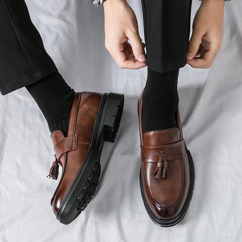 Luxury Brand Men Leather Shoes High Quality Business Dress Shoes Wedding Shoes for Men Moccasins Classics Slip-on Loafers Brogue