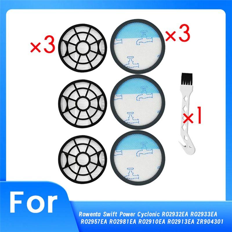 AEE4-Filter With Cleaning Brush For Rowenta Swift Power Cyclonic RO2932EA RO2933EA RO2957EA RO2981EA RO2910EA RO2913EA