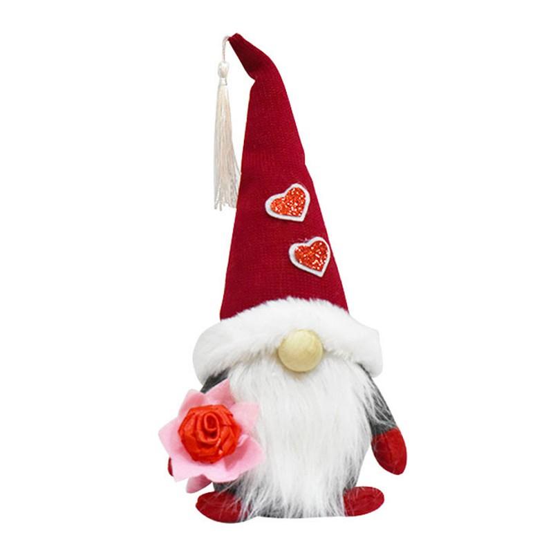 Valentine's Day Glitter Gnome Plush Elf Decorations Mr and Mrs Handmade Scandinavian Tomte for Valentine's Day Home Decoration