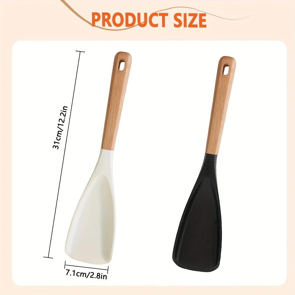 1pc Multifunction Spoon with Wooden handle-Durable-Great for Both Cooking and Serving, Safe for Nonstick Cooking Surfaces
