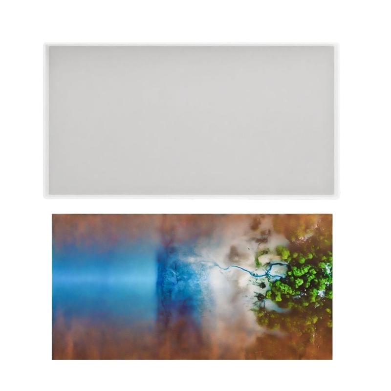 

Rectangular Silicone Mold Artistic Resin Table Moulds Silicone Texture for Creating Eye Catching Epoxy Resin Tables 1