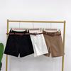 New Five-point Pants Mid-length Pants A-line Casual British Style High Waist Loose Thin Wide-leg Shorts for Women