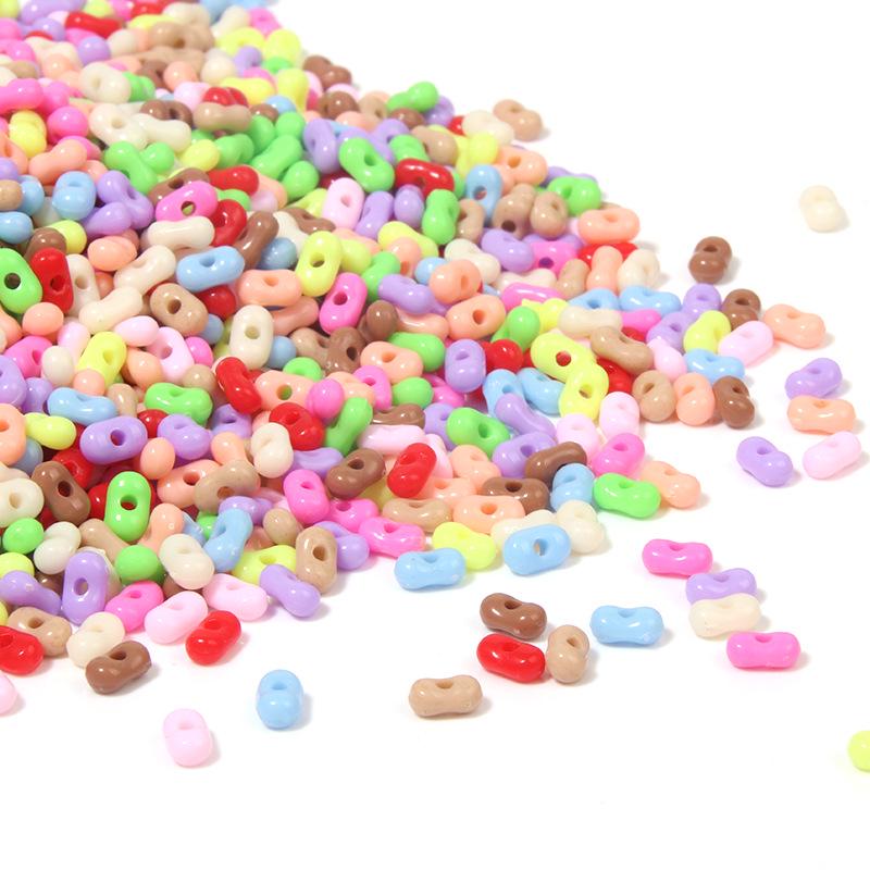 Solid Color 4x6mm Acrylic Rice Peanut Spacer Beads for DIY Bracelets and Hair Accessories