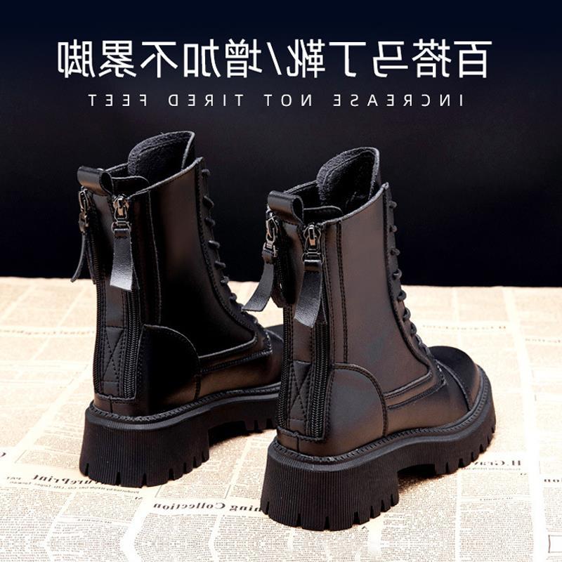 Martin boots, women's boots, thick-soled single boots of the same style, small men's new British style short boots, Yang Minnei increases height