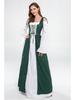European and American Vintage Medieval Renaissance Square Neck Lace-Up Corset Halloween Costume Dress