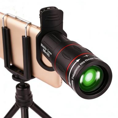 Durafoto HD 18X Telephoto Lens Kit Universal Clip-on Phone Lens with Lens Hood & Aluminum Tripod for Smartphone Photography 18x lens&18X чёрный