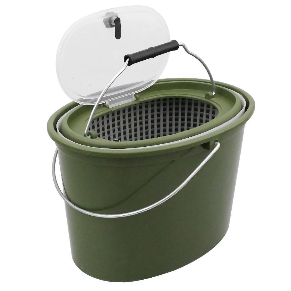

Double-Deck Fishing Bucket Detachable Fishing Draining Basket Fishing Box Live Fish Storage 5L
