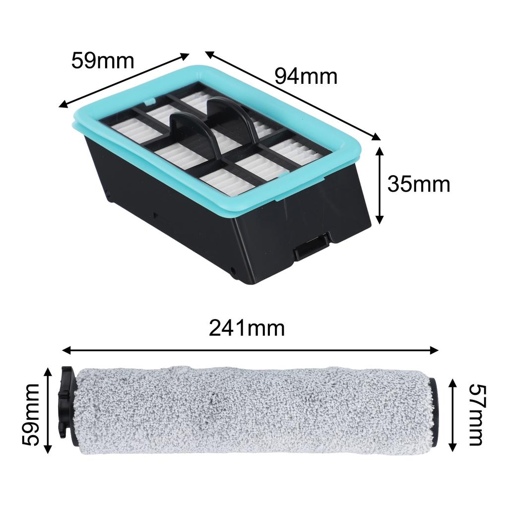 1 Set Roller Brush Filter for Bissell for Crosswave HF2/3845N/3831 Floor Scrubber Replaceable Brush Filter Vacuum Cleaner Parts