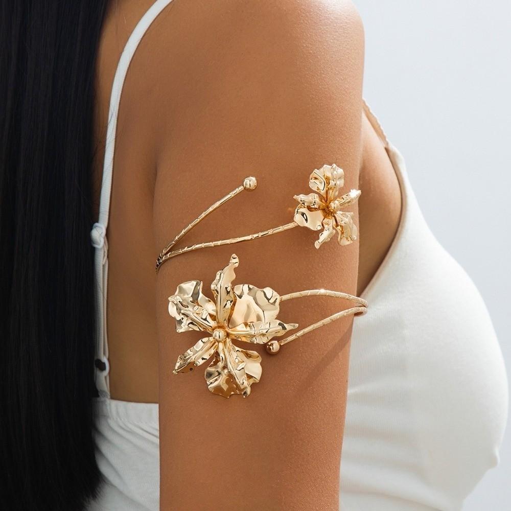 Enamel Glaze Butterfly Orchid Bracelet Floral Flower Armband Fashion Open Arm Bangle  Gift