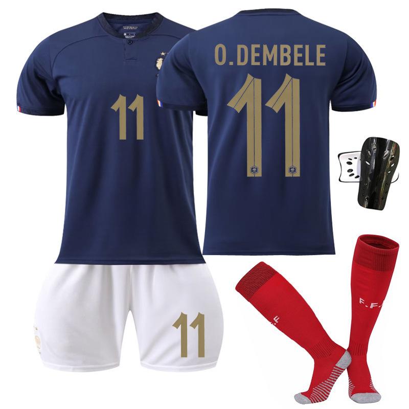 French national team home jersey number Mbappe Griezmann adult football jersey suit men's