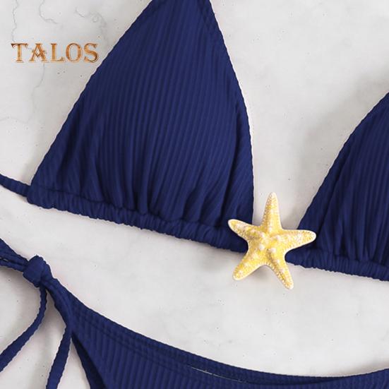 Women's Bikini Set Halter String Side Tie Two-Piece Swimsuit with Starfish Decor Sexy Triangle Bathing Suits for Beach Vacation Hot Spring Pool
