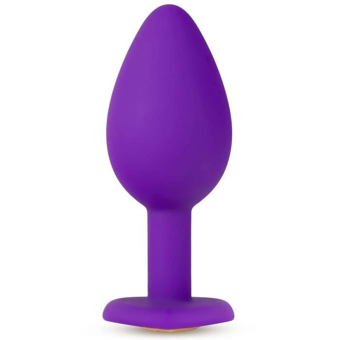 Plug Anal - Blush - Coeur Strass - Silicone - Violet - 7,5 cm