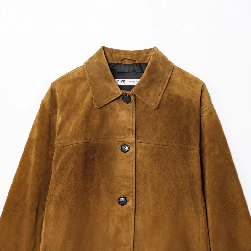 Giacca Cappotto Casual in Pelle Scamosciata da Donna Europea e Americana