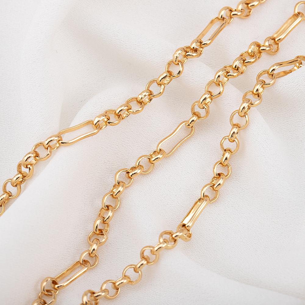 1M 18K Gold Plated Brass Square Link O Shape Chain for Jewelry Making Supplies DIY Bracelet Necklace Material Chain Accessories