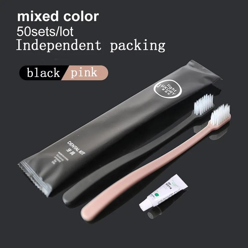 Free Shipping Hotel Club Family Guest Travel Toothbrush and Toothpaste Sets Disposable Dental Kits