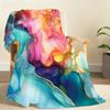 CColorful Ink Wash Blanket Soft Throw Blanket for Home Bedroom Bed Sofa Picnic Travel Office Rest Cover Blanket Gift