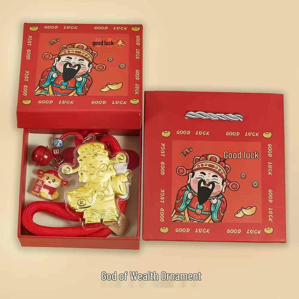 Solid Gold Hello Kitty Cat Pendant Keychain Charm for Mobile Phone or Bag