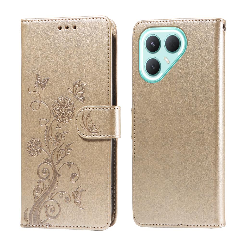 For TECNO Pova 7 Pro 5G Leather Case Butterfly Floral Imprint Wallet Stand Cover