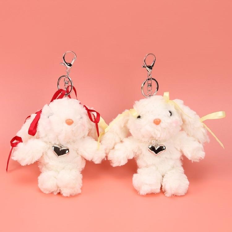 Lovely Plush Rabbit Keychain Cartoon Rabbit Bag Charm Bag Ornament for Girl Featuring Soft Fabric and Eye Catching Color
