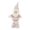 Pink Sequin Poseable Doll Christmas Snowman Santa Reindeer Winter Window Decoration with Plush Hat Scarf Indoor Holiday Decor