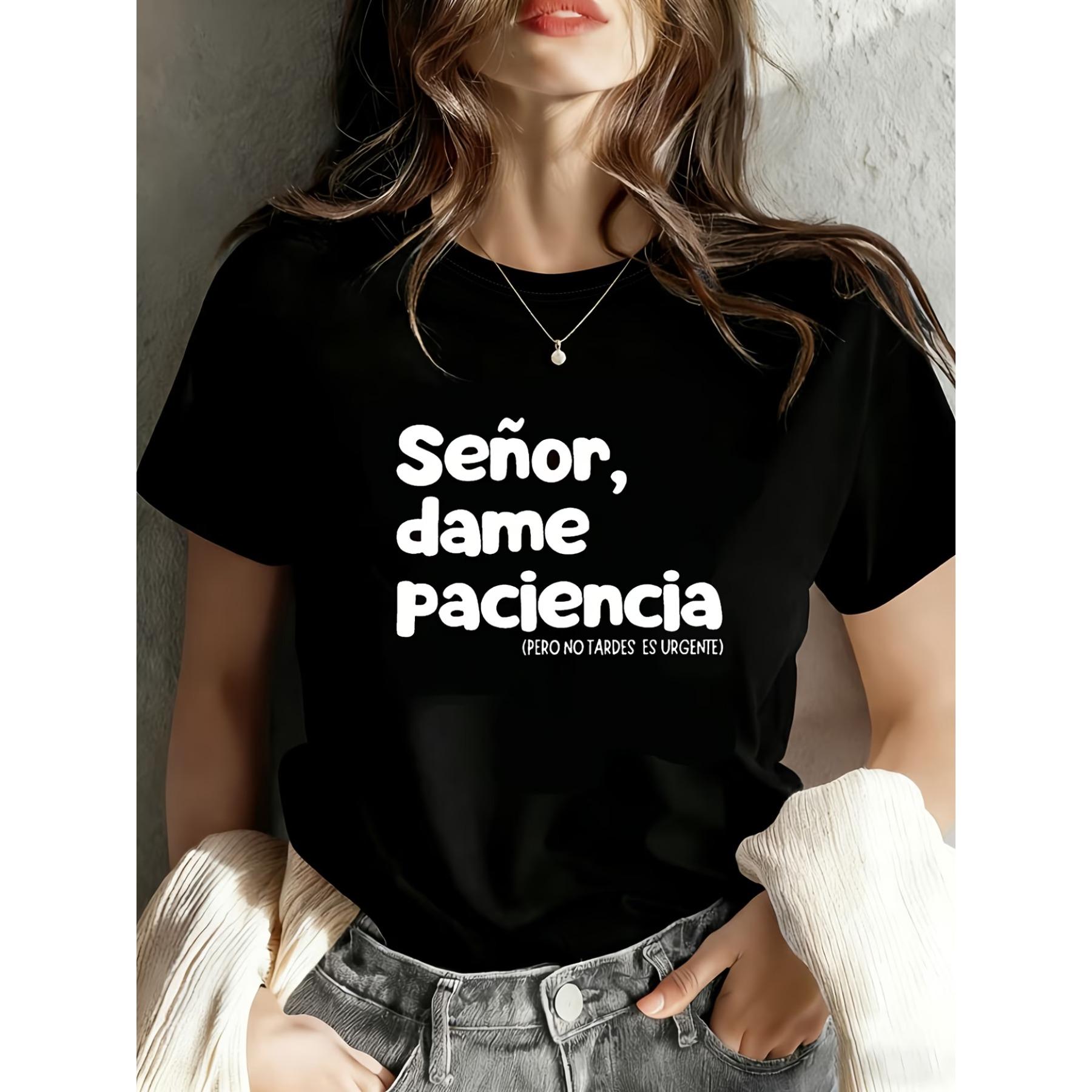 

Женская черная футболка с круглым вырезом и коротким рукавом, с юмористическим принтом букв S