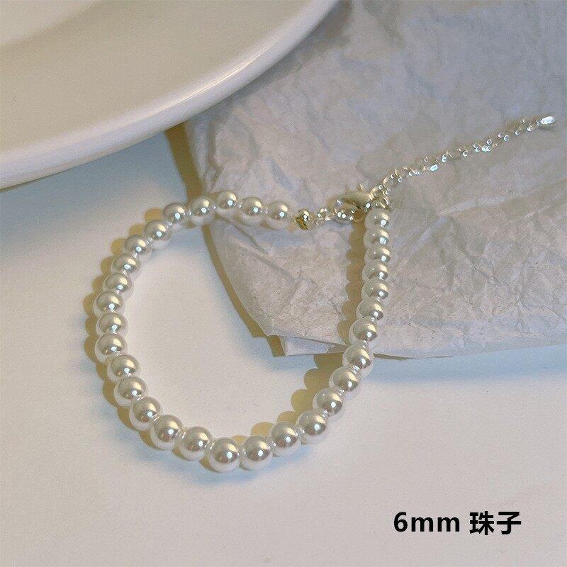 Naszyjnik z pereł Moda Vintage Kobiety Elegancki Senior Sense Biały Imitacja perły Łańcuszek do obojczyka Biżuteria ślubna Akcesoria Prezenty
