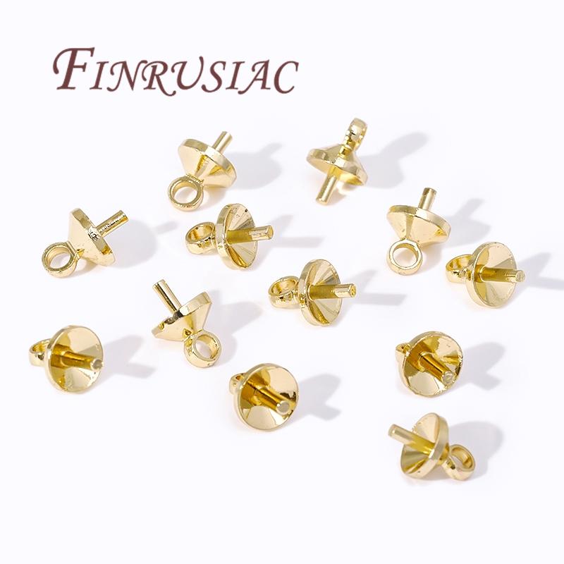20/40Pcs 18K Gold Plated Screw Eye Pins Bail Top Drilled Beads End Caps Pendant Charms Connectors For DIY Jewelry Making
