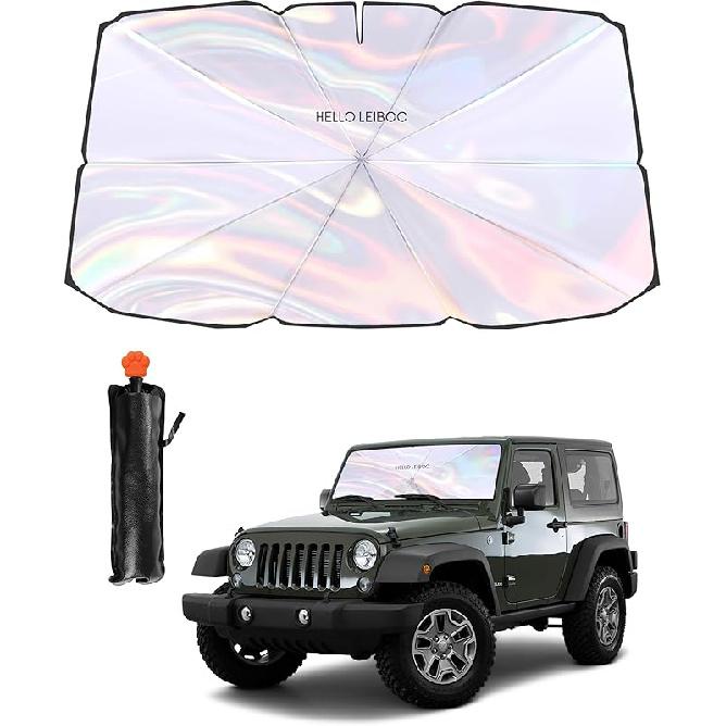 Helloleiboo Car Windshield Sun Shade UV Rays And Heat Sun Visor Protector Foldable Reflector Windshields Umbrella