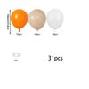 31Pcs 10Inch White and Orange Latex Balloons Set for Birthday Theme Party Decoration Wedding Shower Toys Supplies Globo