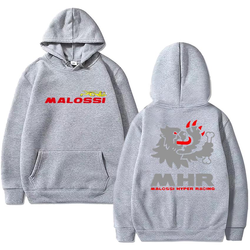 2025 Neuheit im Malossi-Design: Doppelseitig bedruckte Hoodies für Damen und Herren im Harajuku-Vintage-Stil, Unisex-Fleece-Langarmpullover