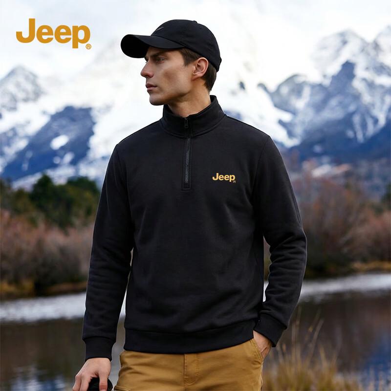 JEEP Men s Half-Zip Stand-Collar Sweatshirt XL
